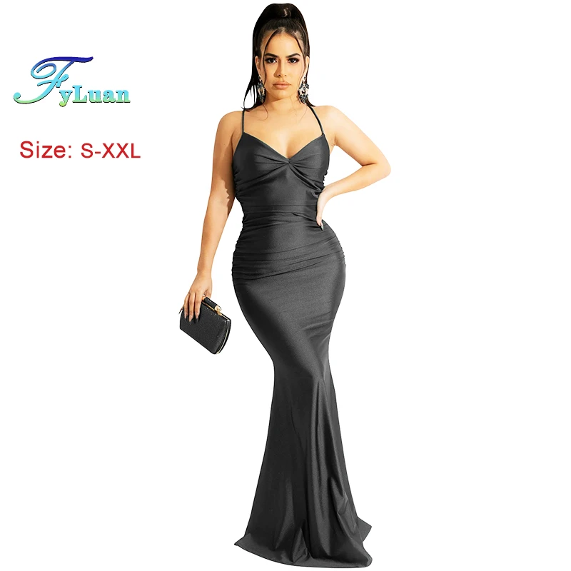 Lace Up Zwarte Vrouwen Satijnen Maxi Jurk Backless Bodycon Sexy Party Elegant Festival Avond Jarretel Strakke Hippe Jurk Lange Jurk