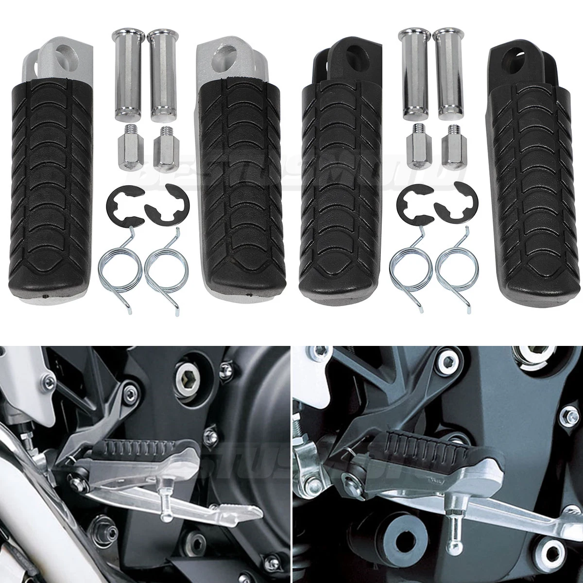 Motorcycle Front Footrest Foot Pegs For Kawasaki Ninja 650R 650 1000 300 400 ER6N EX650 EX400 H2 SX ZX1000 ZX14 ZX1400 ZX14R