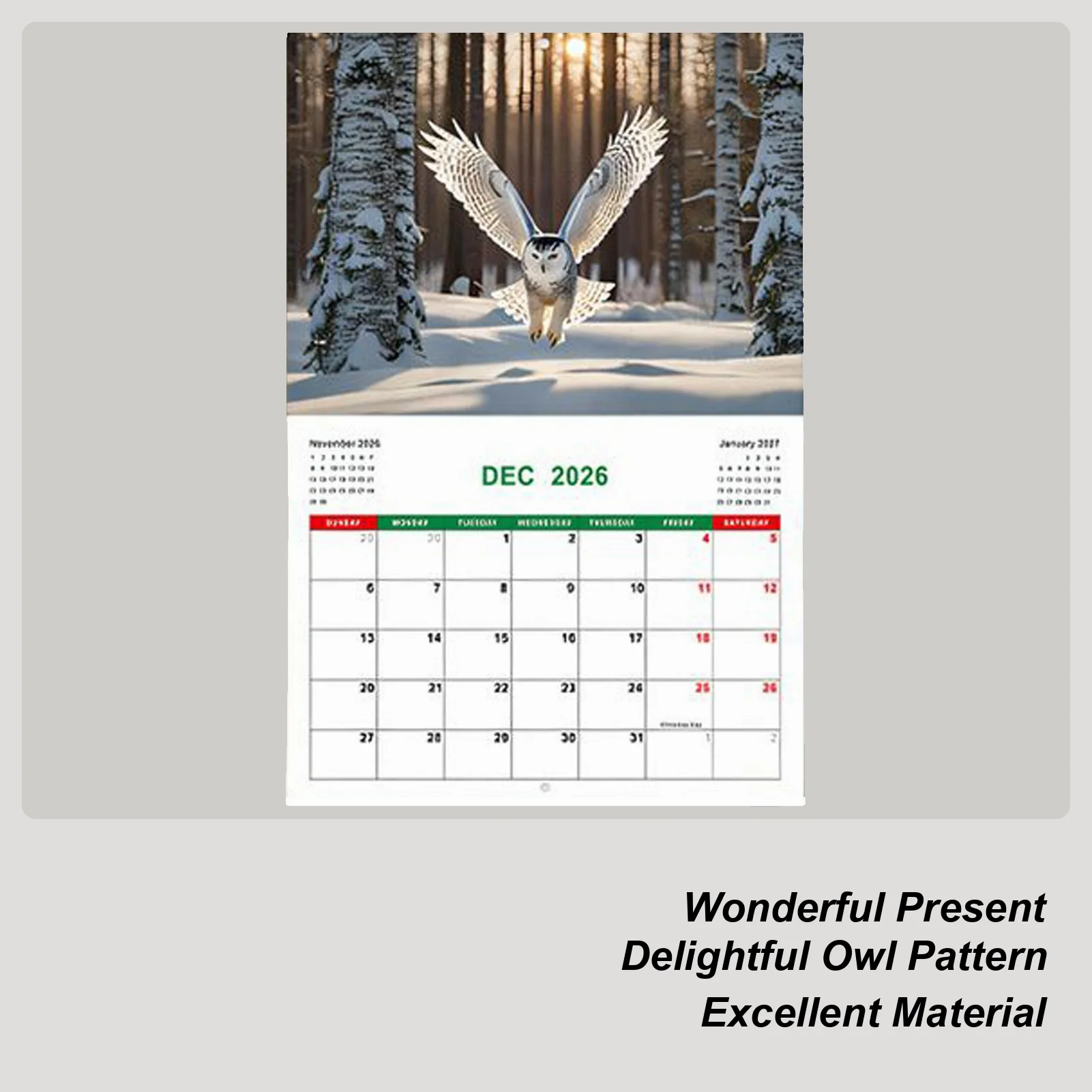 

2026 Wall Calendar Monthly Wall Calendar With Owl Patterns Jan Dec 2026 Animal Pattern Planner For Workplace School Gym