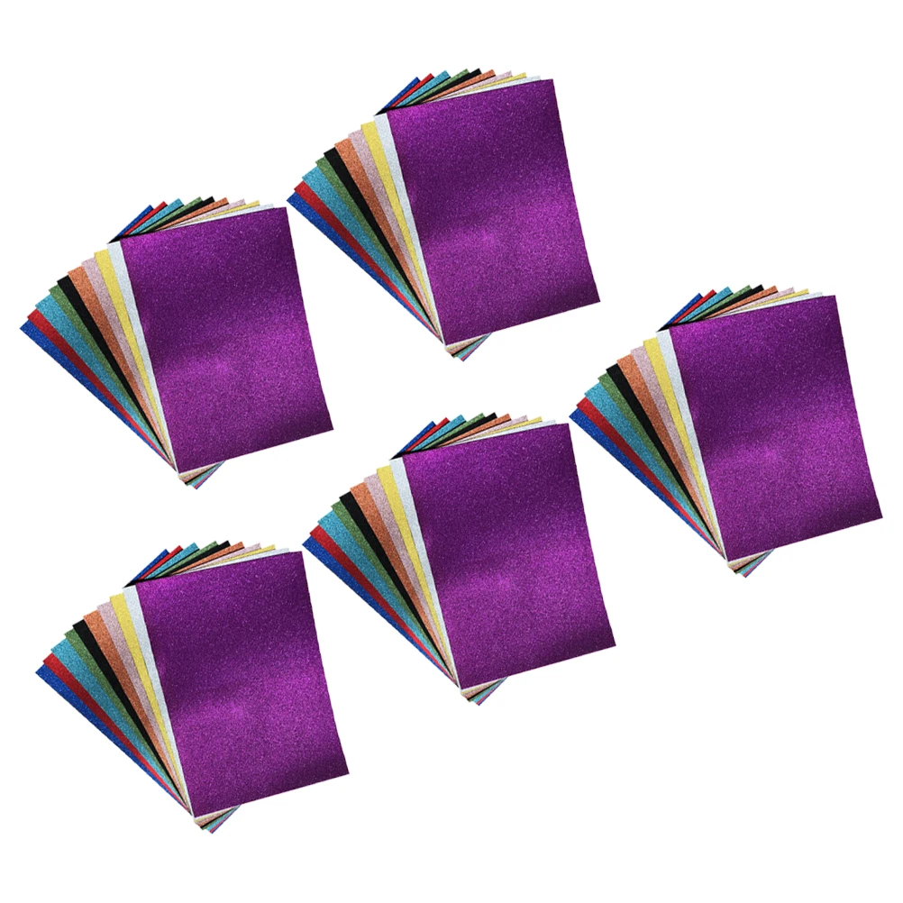 

50pcs Glitter Cardstock Paper Craft Supplies Handmade Materials Construction Projects Scrapbooking Poster Making Bright