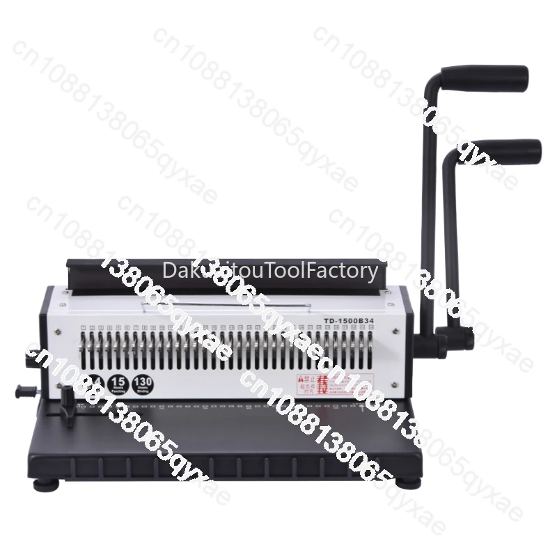 TD-1500B34 Manual Spiral Wire Binding Machine Metal 34 Punching Hole Square 4*4mm Photo Album A4 Paper Binder Puncher Machine