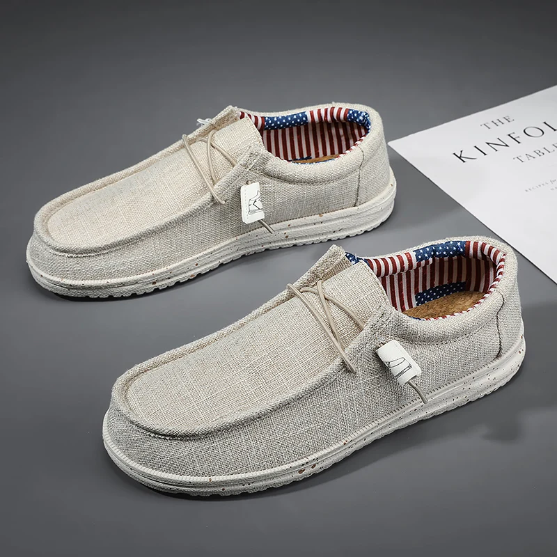 Mannen Schoenen Casual Canvas Loafers Schoenen Licht Ademend Flats Vrije tijd Mannelijke Gevulkaniseerde Schoenen Wandelschoenen Sneakers Plus Maat 39-46 - afbeelding 1