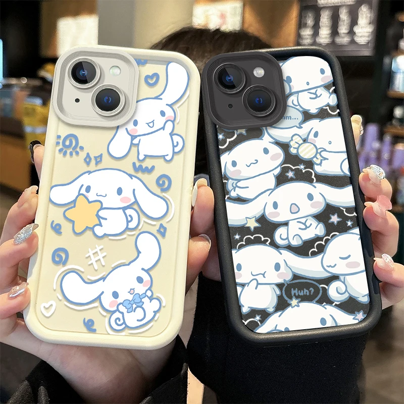 Sanrio Cinnamoroll Soft Case for iPhone 15 14 13 12 11 Pro Max XS X XR 8 7 6S 6 Plus SE 2020 Liquid Silicone Shockproof Cover