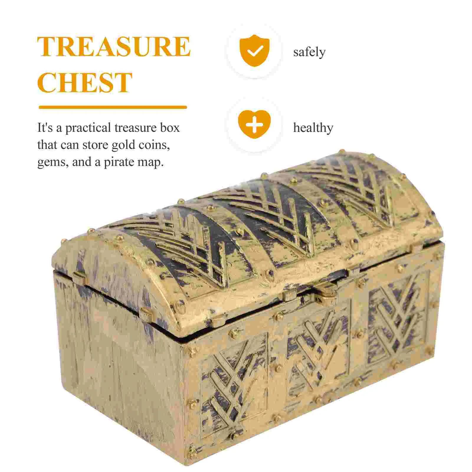 4 Pcs Pirate Treasure Chest Boxes for Gifts Kids Party Favors Prizes Retro Style Mini Storage Toy Box Plastic Home Decor Jewelry