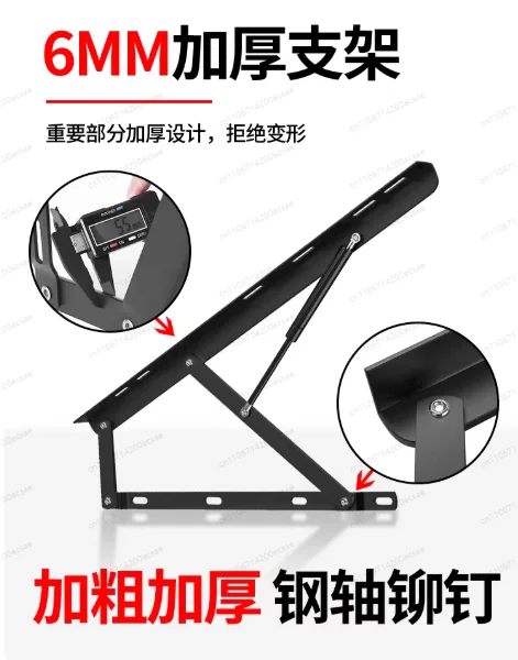 Double Bed Frame Lifting Hydraulic Rod Telescopic Bed with Air Pressure Rod Tatami Support Rod High Box Bed Lifter Furniture
