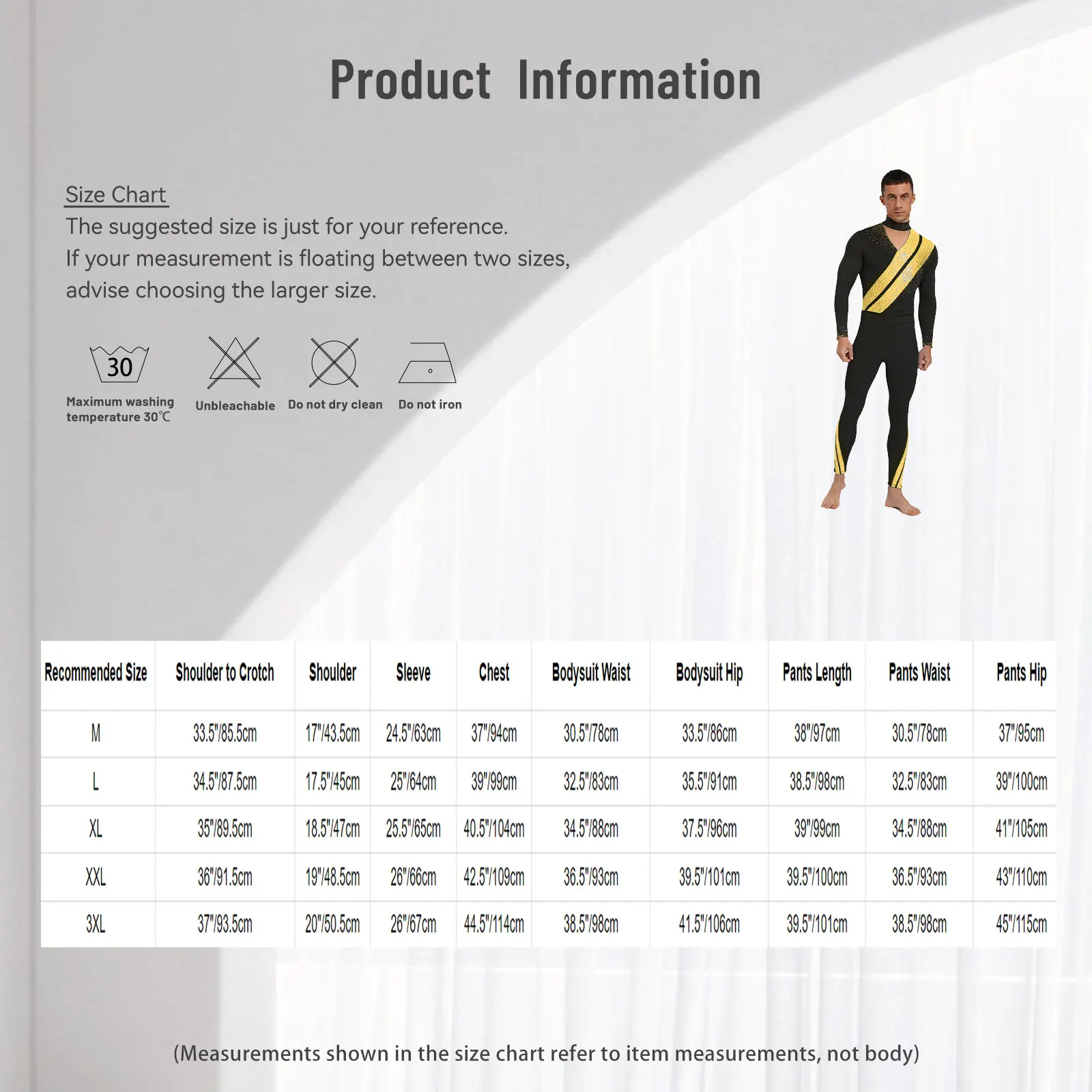 ชุดแสดงกายกรรมศิลป์สำหรับผู้ชาย ชุดแสดงสเก็ตลีลา ชุดบัลเลต์ ชุดเต้นลาติน แทงโก้ ชุดรัดรูปแบบมีกากเพชร เสื้อบอดี้สูทพร้อมกางเกง