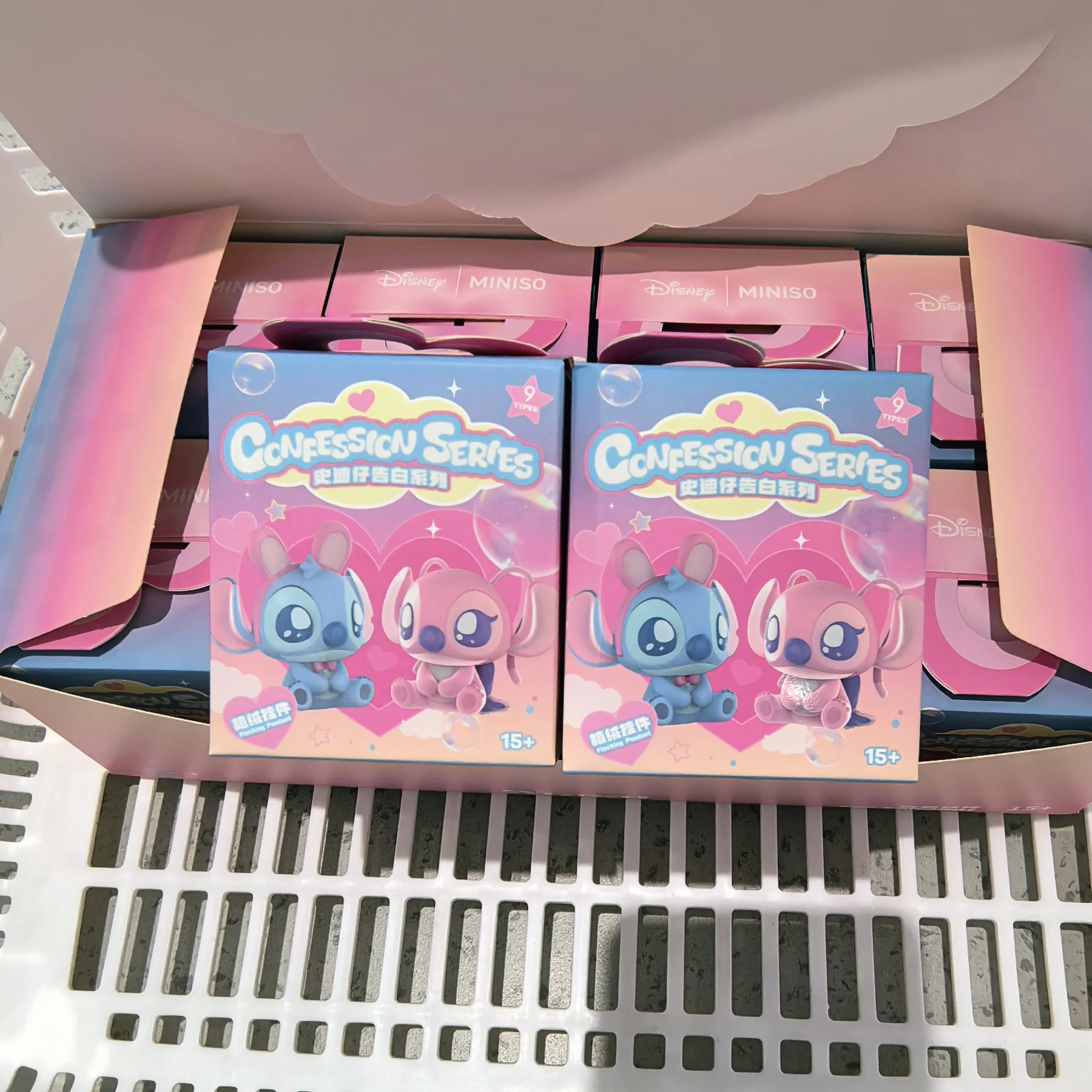 

Cartoon Stitch Love Confession Blind Box Flocked Plush Keychain Official Cute Couple Gift for Her Him