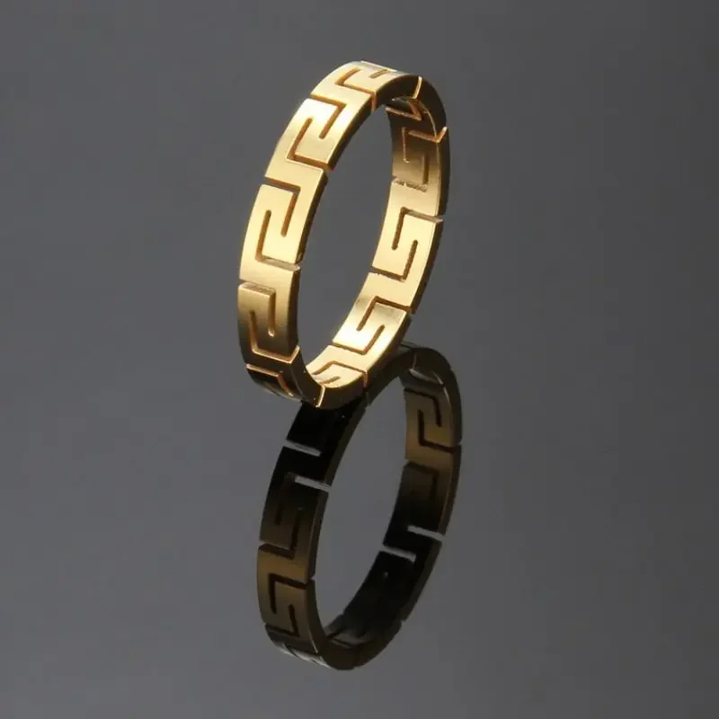 Delicate Creative The Great Wall Rings Simple Geometric Couple Ring for Women Men Jewelry Decoration Accessories Gifts Wholesale