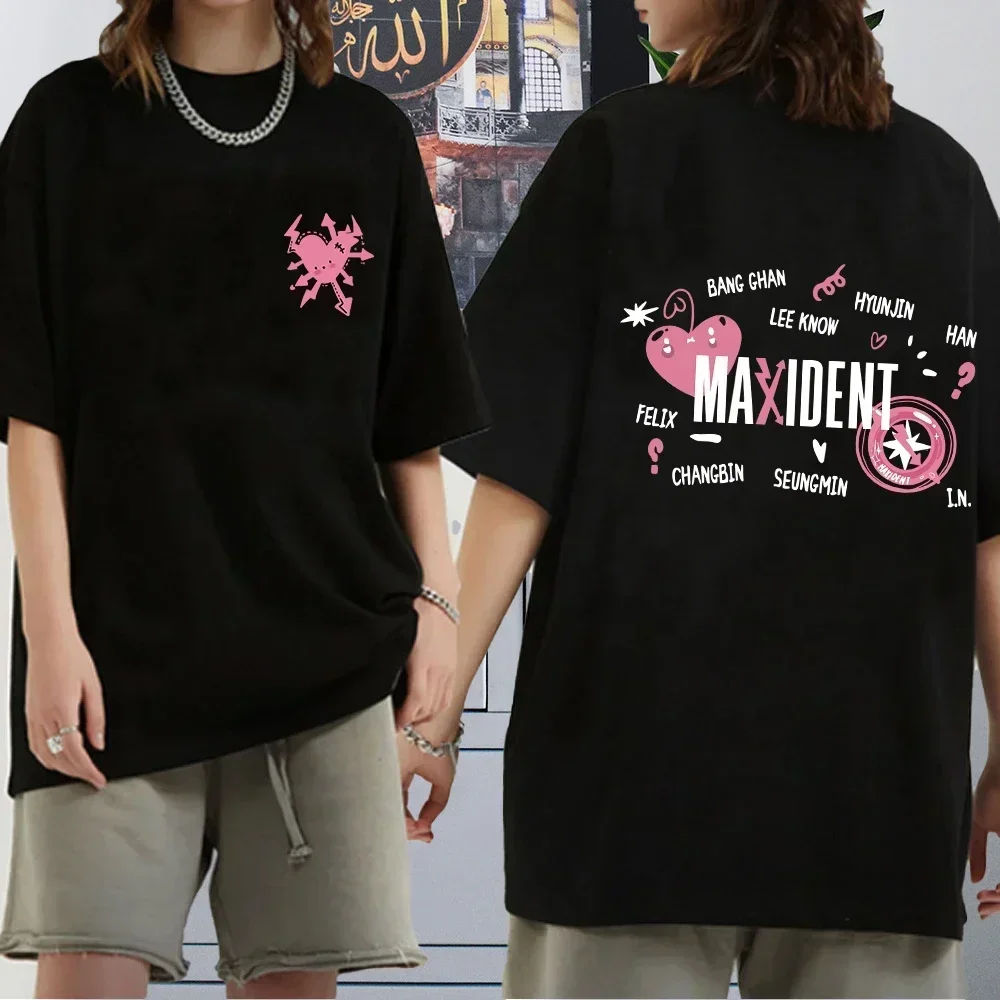 Hot Stray Maxident T-Shirt Women Men Summer Casual Kpop Short Sleeve T-Shirt Graphic T Shirts  Women Clothing  Y2k Top