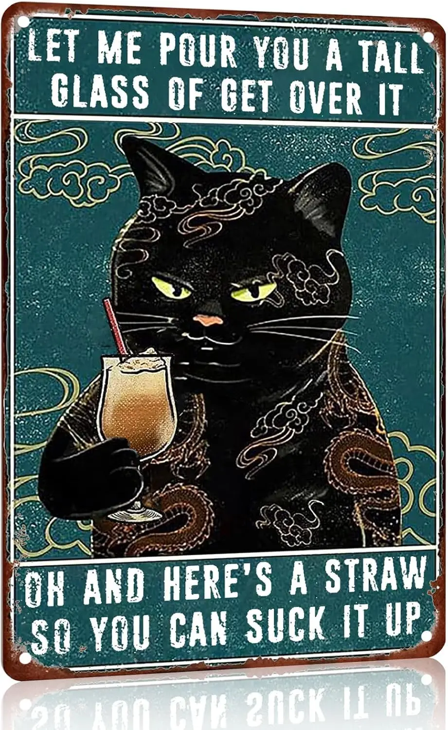 Funny Cat Metal Sign Posters For Bar Signs Home Wall Decor Retro Garage Men Let Me Pour You A Tall Gla