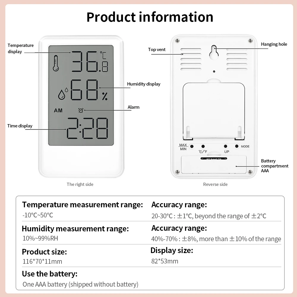 Digital Clock Desk Clock with Temperature Humidity Wall Clocks for Home Kitchen Office Desk Decorations
