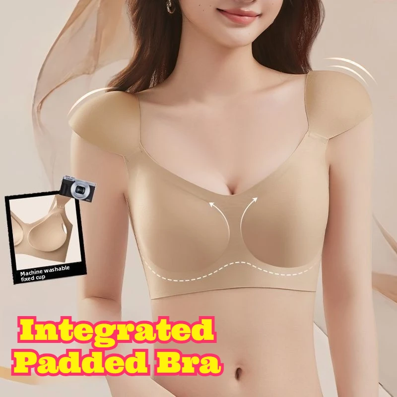 

Lady Invisible Shoulder Pads Seamless Integrated Straight Shoulder Bra Jelly Strip Makeup Texture Soft Support Wireless Slim Fit