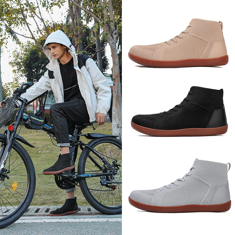 Wide Toe Shoes for Men Mesh Breathable Casual Sneakers Man High Top Outdoor Cycling Sneakers Lightweight Sports Walking Shoes - Image 2