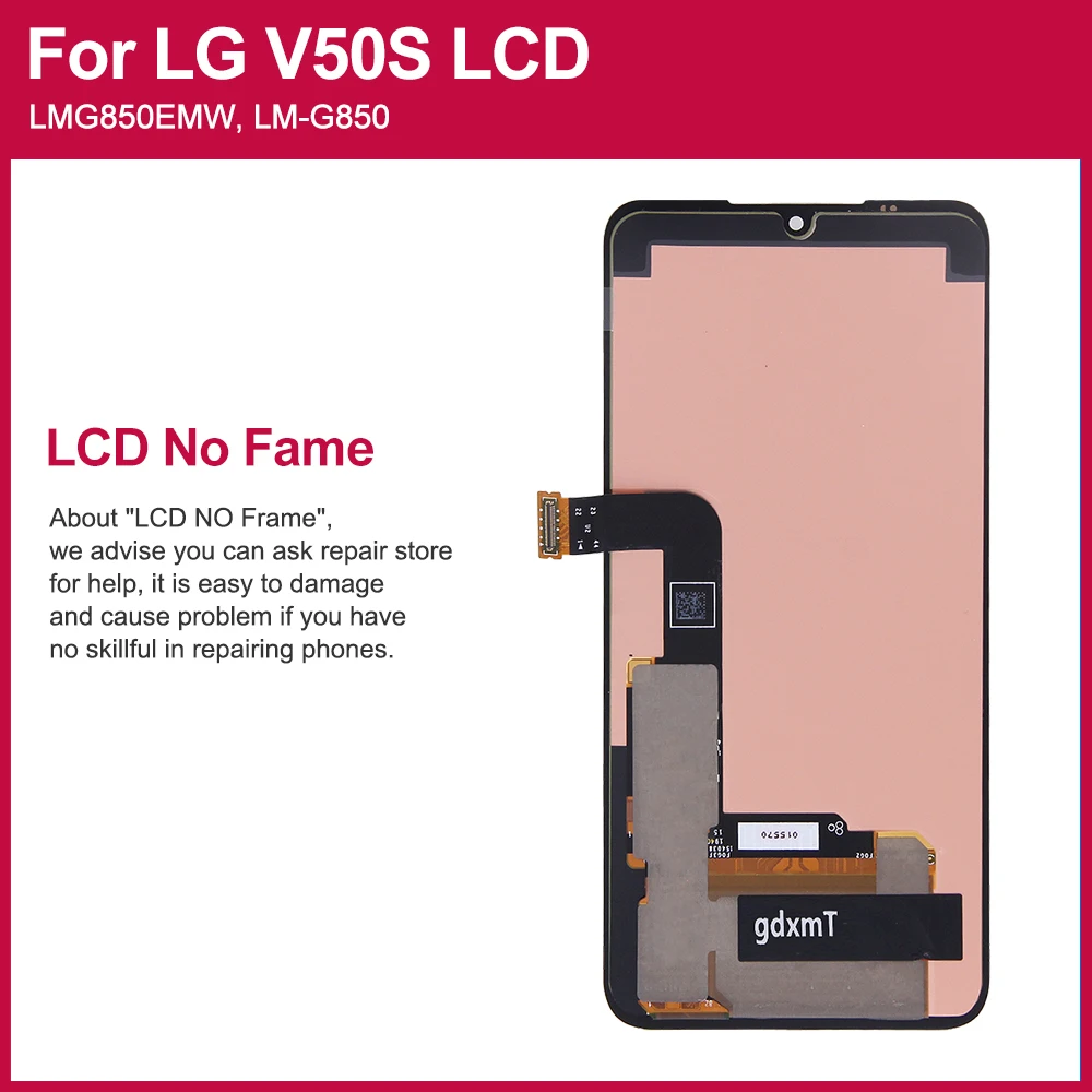 AMOLED LCD Screen For LG G8X V50S ThinQ LCD Display With Frame Touch Screen Digitizer LG G8X V50S Thin Replacement parts.