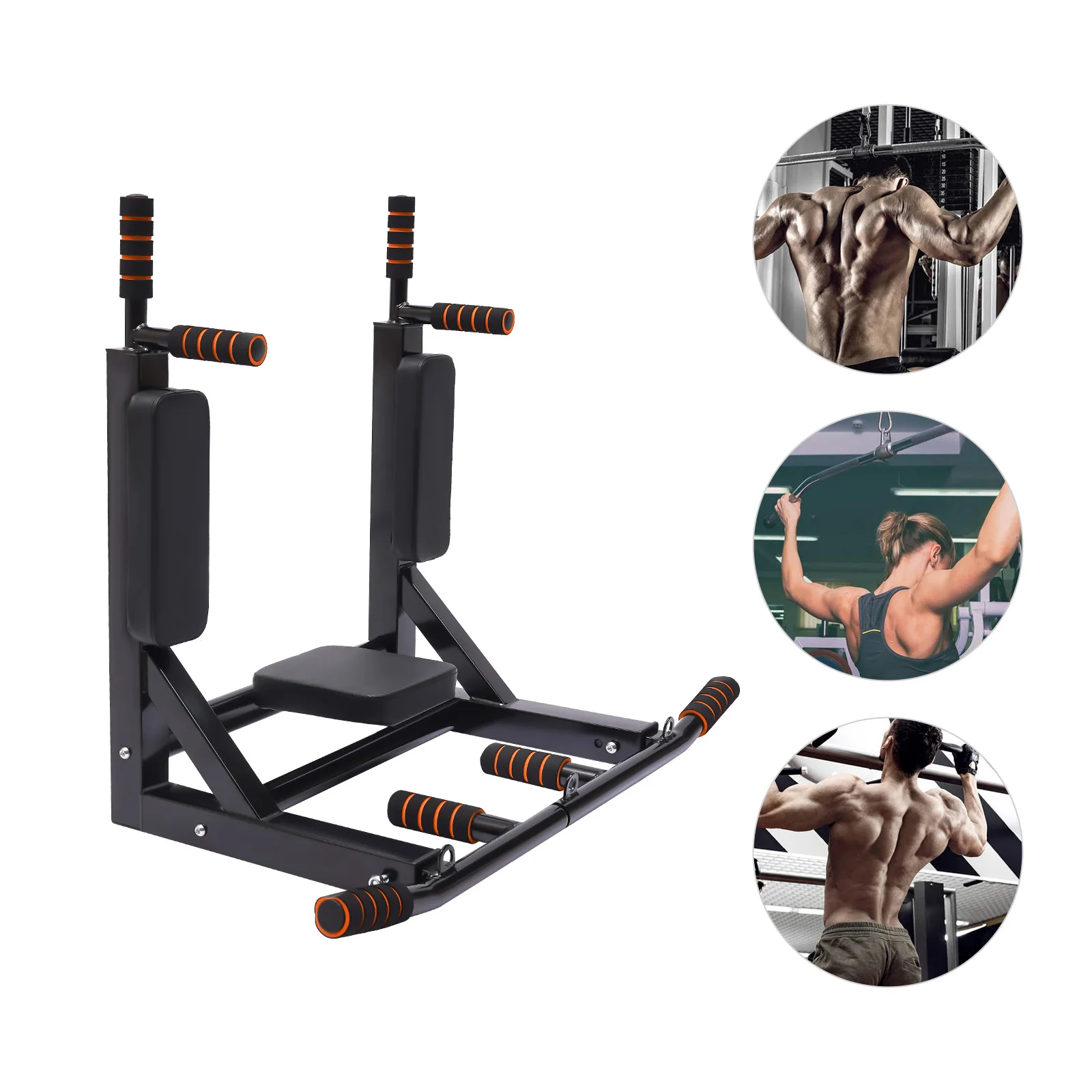 

Gymnastics Practice Bar – Wall-Mounted, 440lbs Load Capacity, Multiple Grip Positions, Comfortable PU Backrest and Armrests,