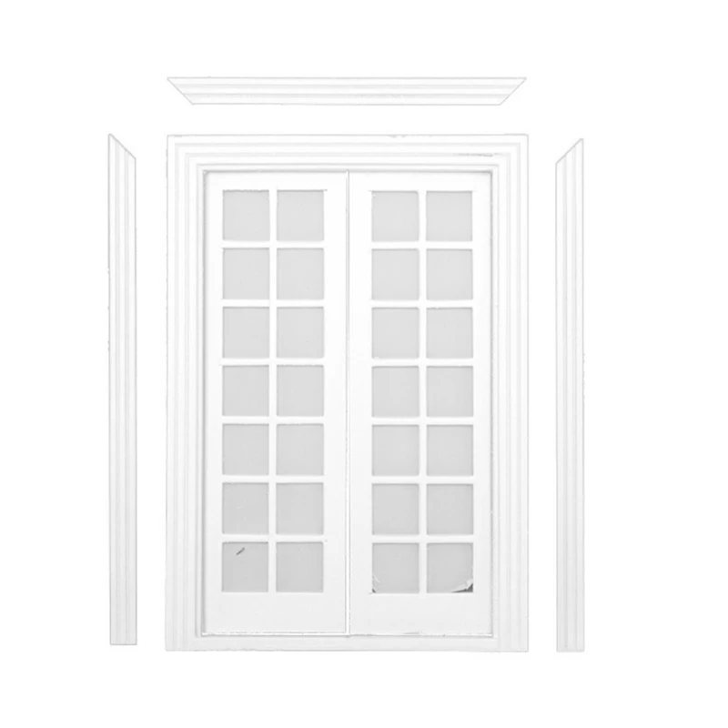 Poppenhuizenliefhebbers Mini Houten Deurset Authentiek Detaillering Decoratie