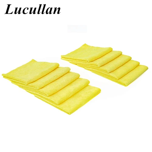 Imagen 2 del producto Lucullan Paquete de 10 eslabones al por mayor para modelo básico 40X40CM 300GSM uso de toallas sin bordes en revestimiento para el cuidado del coche, encerado y detalles