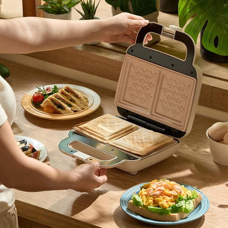 Household 3‑in‑1 Sandwich Maker Removable Swap Plates Electric Waffle Donut Machine Double‑Sided Heating Grill for Home Cooking
