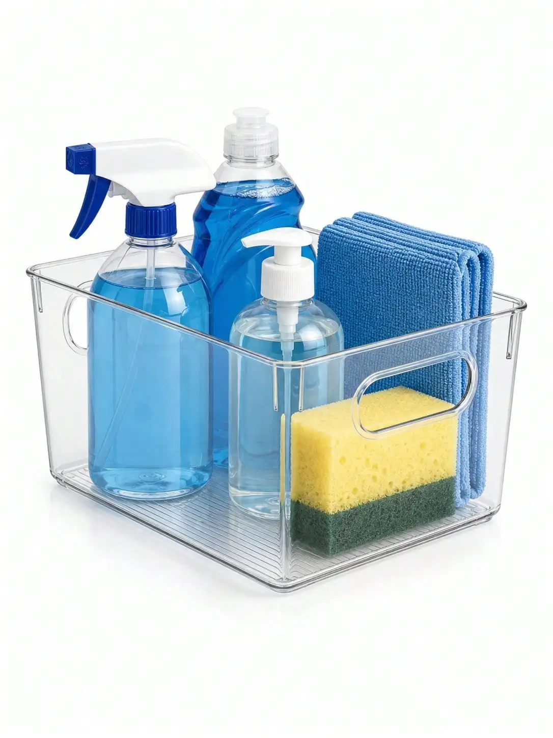 12-Pack Clear Storage Bins with Handles, Open-Top Organizer Set for Refrigerator, Produce and Pantry Organization