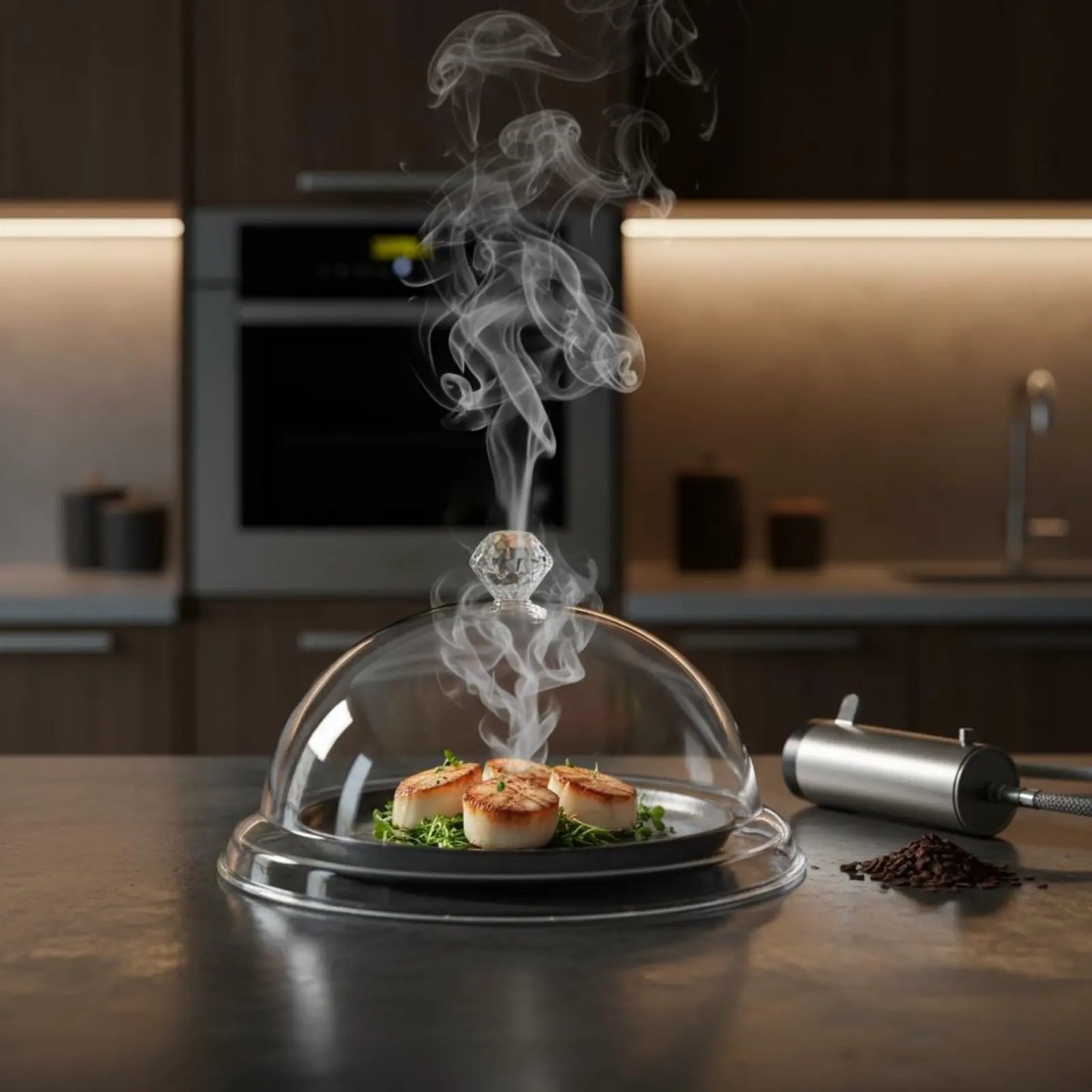 Smoke-Infusing Dome Cover Food-Grade Material Molecular Cooking Smoke Lid Smoke Infuser Cloche Lightweight Acrylic