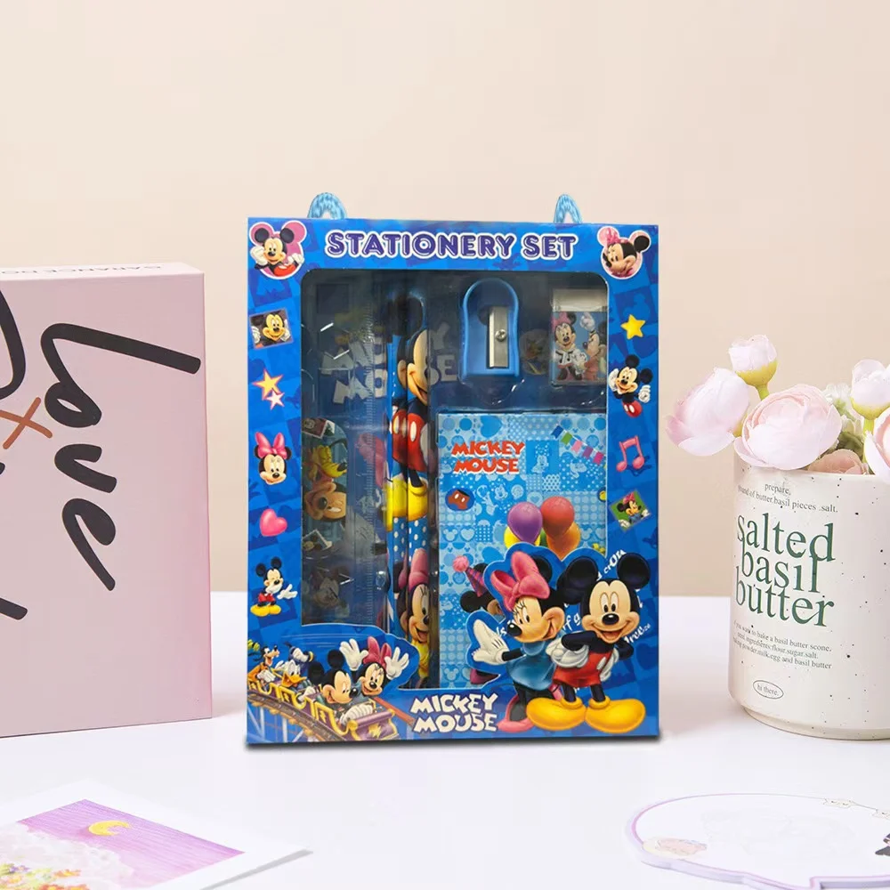 6PCS/Set Anime Cartoon Stationery Set School Gifts With Pencil Pen Sharpener Eraser Notebook Ruler view 2