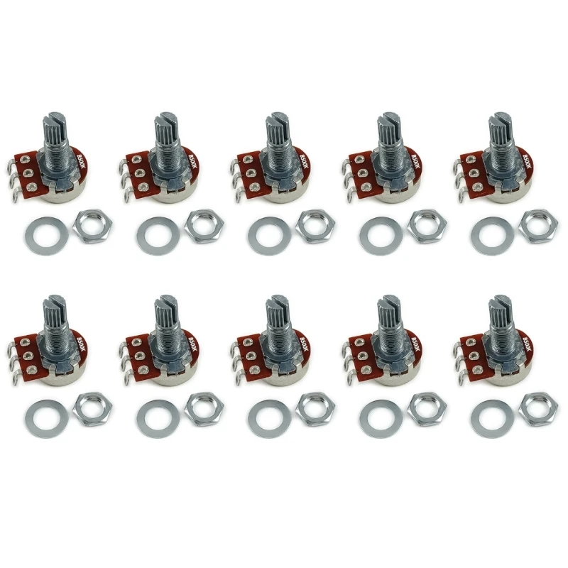 10Pieces A500K/B500K/A250K/B250K Guitar Knobs Small Size Guitar Potentiometers Present for Electric Guitar Enthusiasts