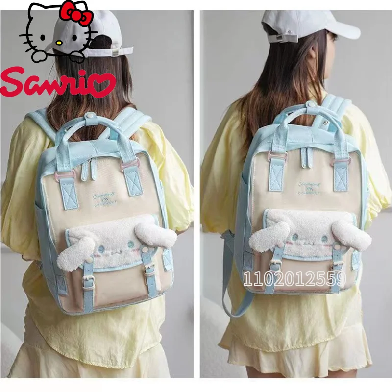 Imagem -06 - Sanrio Hello Kitty Mochila para Mulheres Bonito 3d Cartoon Schoolbag Mochila das Meninas Marca de Luxo Nova Moda