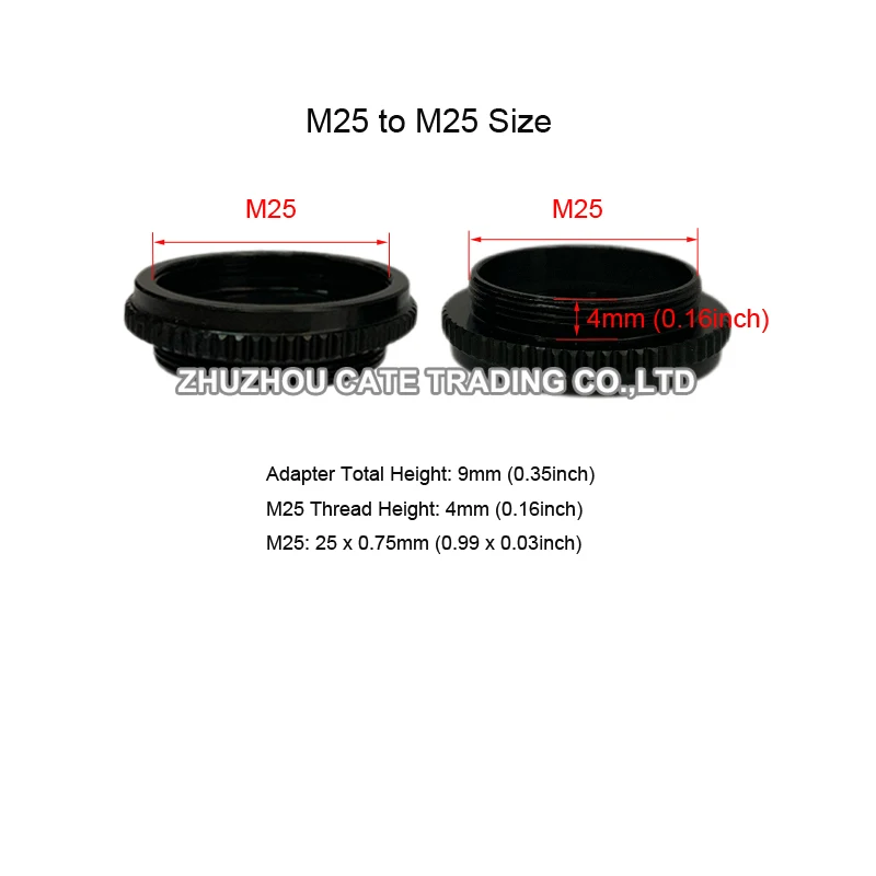 M25 Microscope Objective Lens Extension Ring M25 x 0.75 to M25 Parfocal Length Extender Adaptor for Nikon Leica Microscopio