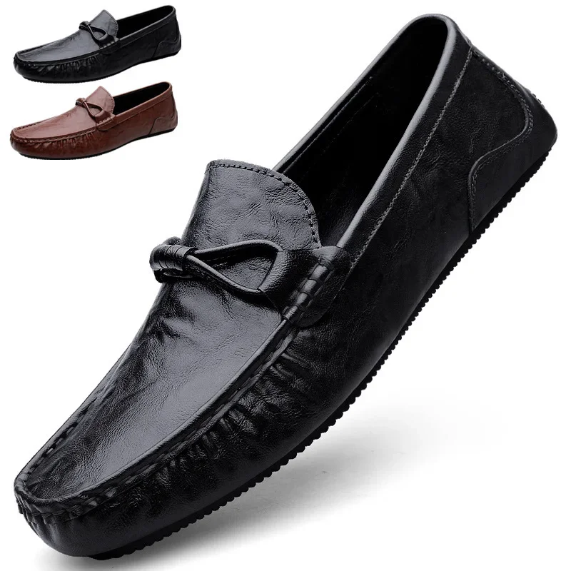 

Moccasins Loafers Men's Genuine Leather Business High-End Slip-on Driving Shoes Fashion Fashion