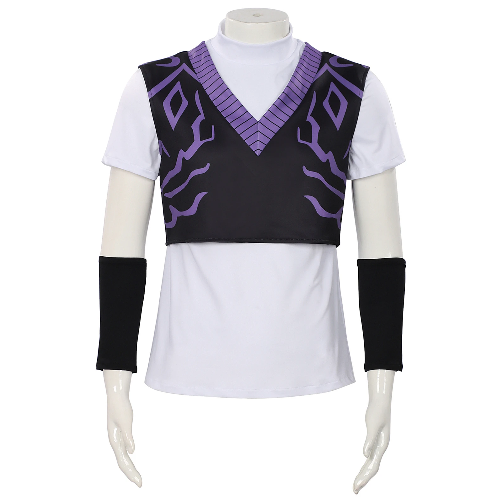 

Saja Boys Mystery Cosplay Costume Anime Men White T-Shirt Vest with Wrist Guard Stage Performance Halloween Set