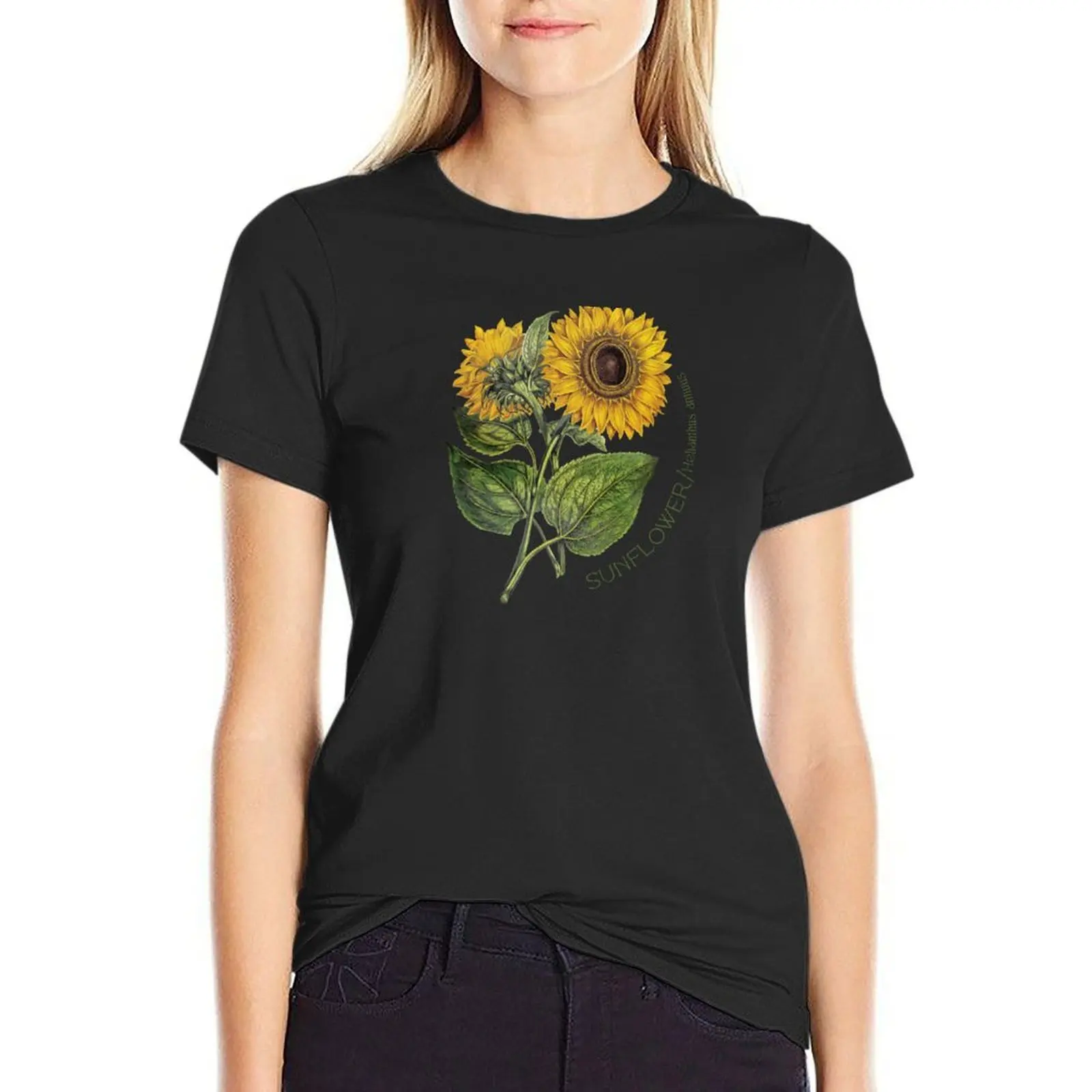 Sunflowers make beautiful bouquets T-Shirt kawaii clothes Blouse animal print plus sizes t-shirts for Women cotton