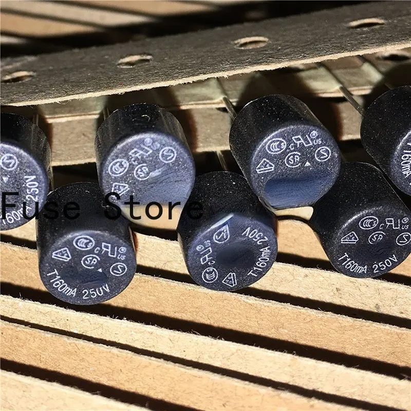 10PCS Importiert Original Runde Sicherung Rohr T160MA 250V 0,16 EINE Verzögerte Langsam Fusing