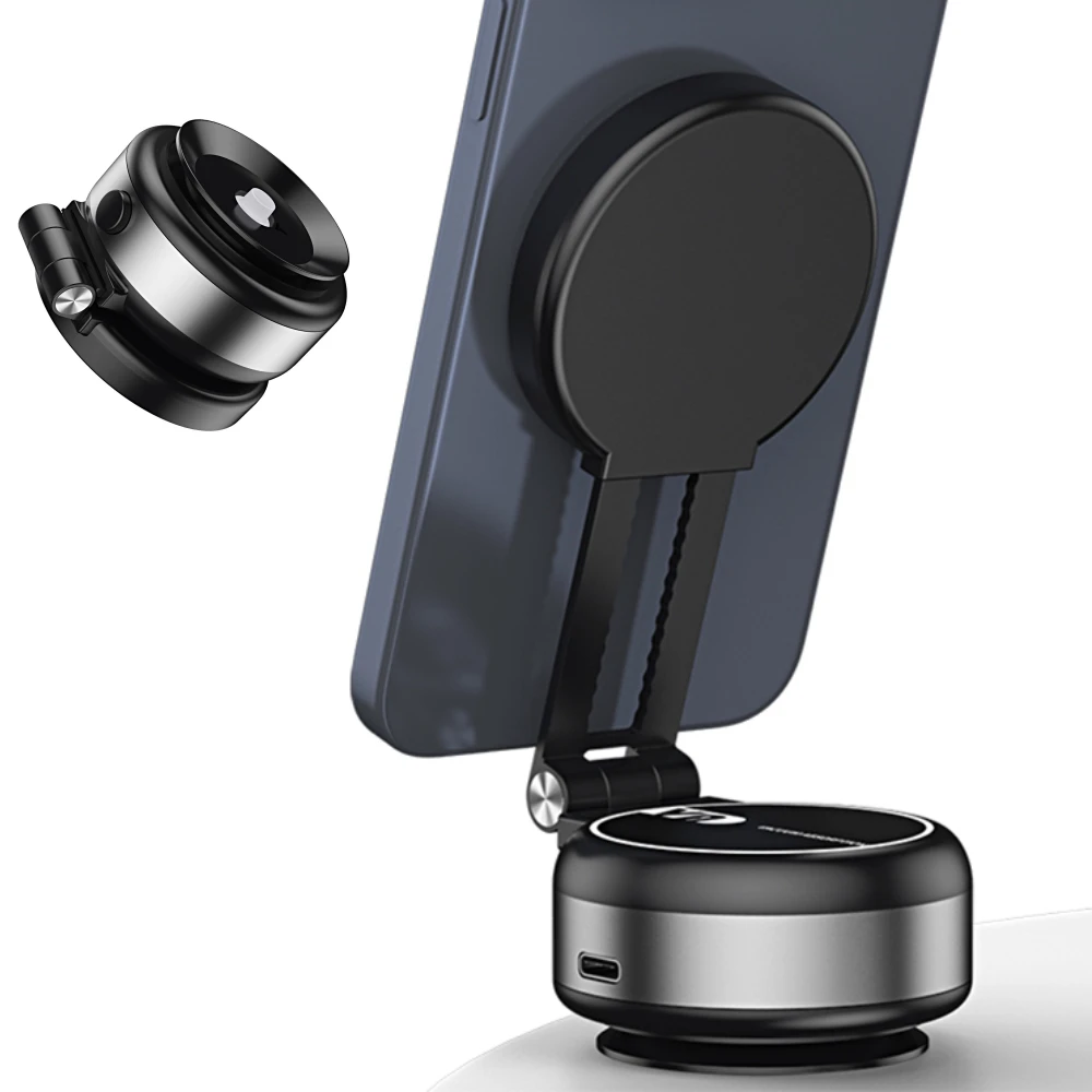 

Vacuum Magnetic Suction Phone Holder 360° Adjustable Foldable Car Mount Strong Magnetic Phone Stand for iPhone16 15 14 13 12