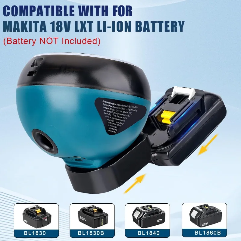 Portable Wireless Sound System Support Bluetooth 5.3 High-quality Sound Compatible for Makita/Milwaukee/Bosch 18–20 V Batteries