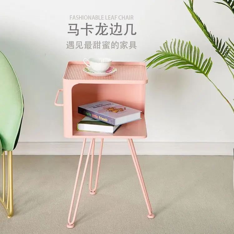 

Small Coffee Table Non-slip Strap Handle Compartment Storage Shelf Sofa Sideboard Bedroom Bedside Table Light Luxury Nordic Mesa