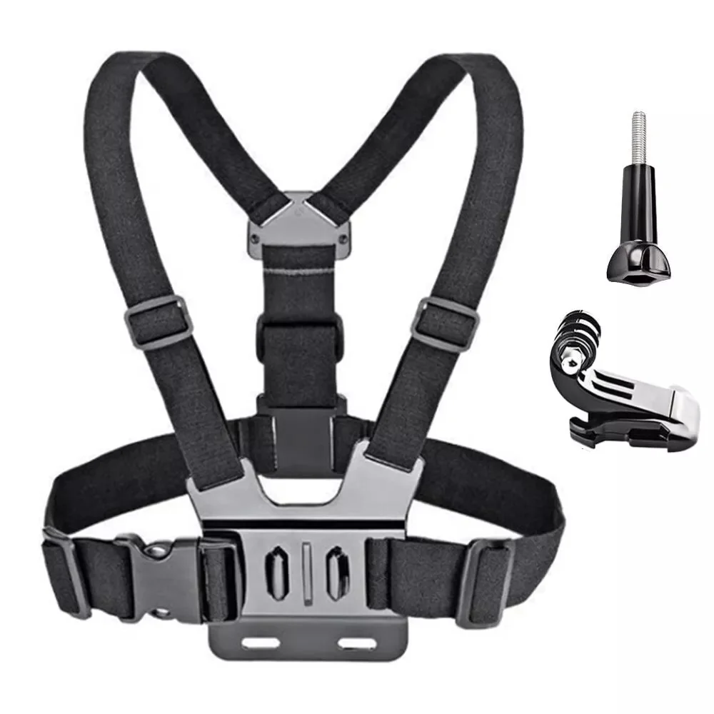 Chest Harness Mount Adjustable Chest Strap Belt with J Hook Compatible for Gopro Hero 12 11 10 9 AKASO Action Camera Accessories