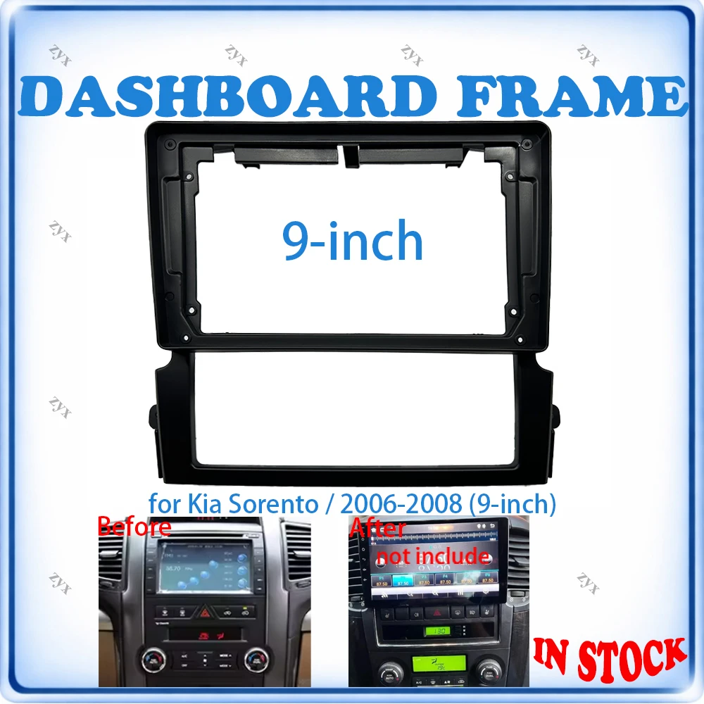 

Car Radio Fascia Frame For Kia Sorento 2006-2008 9 inch Wiring Harness Power Cable Car Accessories Plug & Play