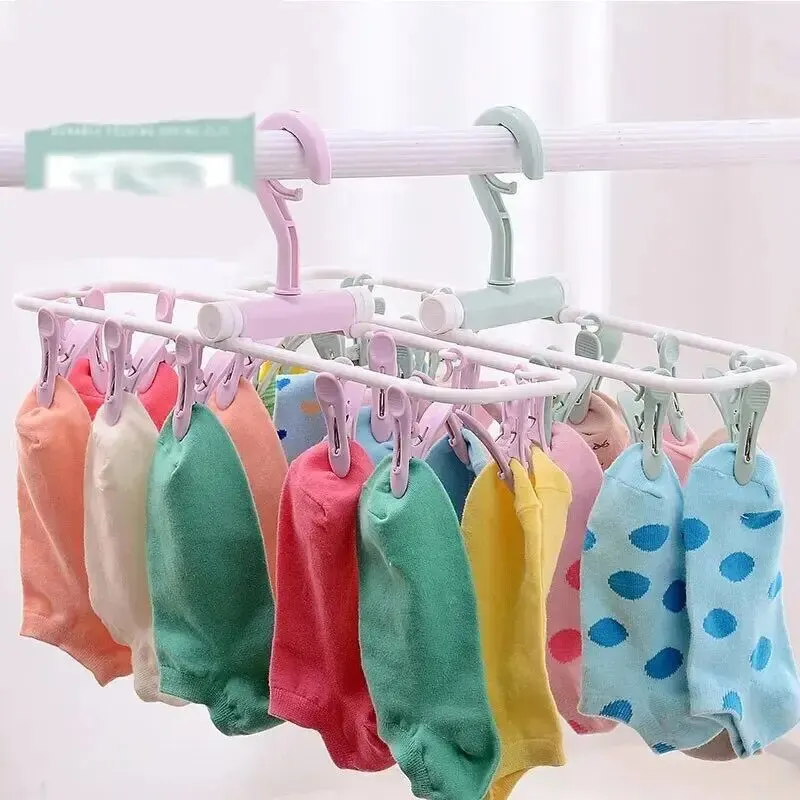 12 Sock Clip Multifunctional Sock Drying Clip Cloth Hanger Household Sock Drying Clip 12 Sock Clip Multifunctional Sock Drying C