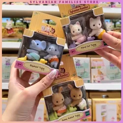 Genuine Hot Japan Sylvanian Families Anime Baby Mini Figure Dress Up Forest  Set ternurines  sunny Elephant  rabbit twins