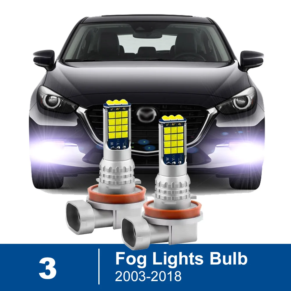 

2pcs Led Car Fog Lamp For Mazda 3 BK BL BM BN 2003-2012 2013 2014 2015 2016 2017 2018 Front Fog Light Bulb Car Accessories