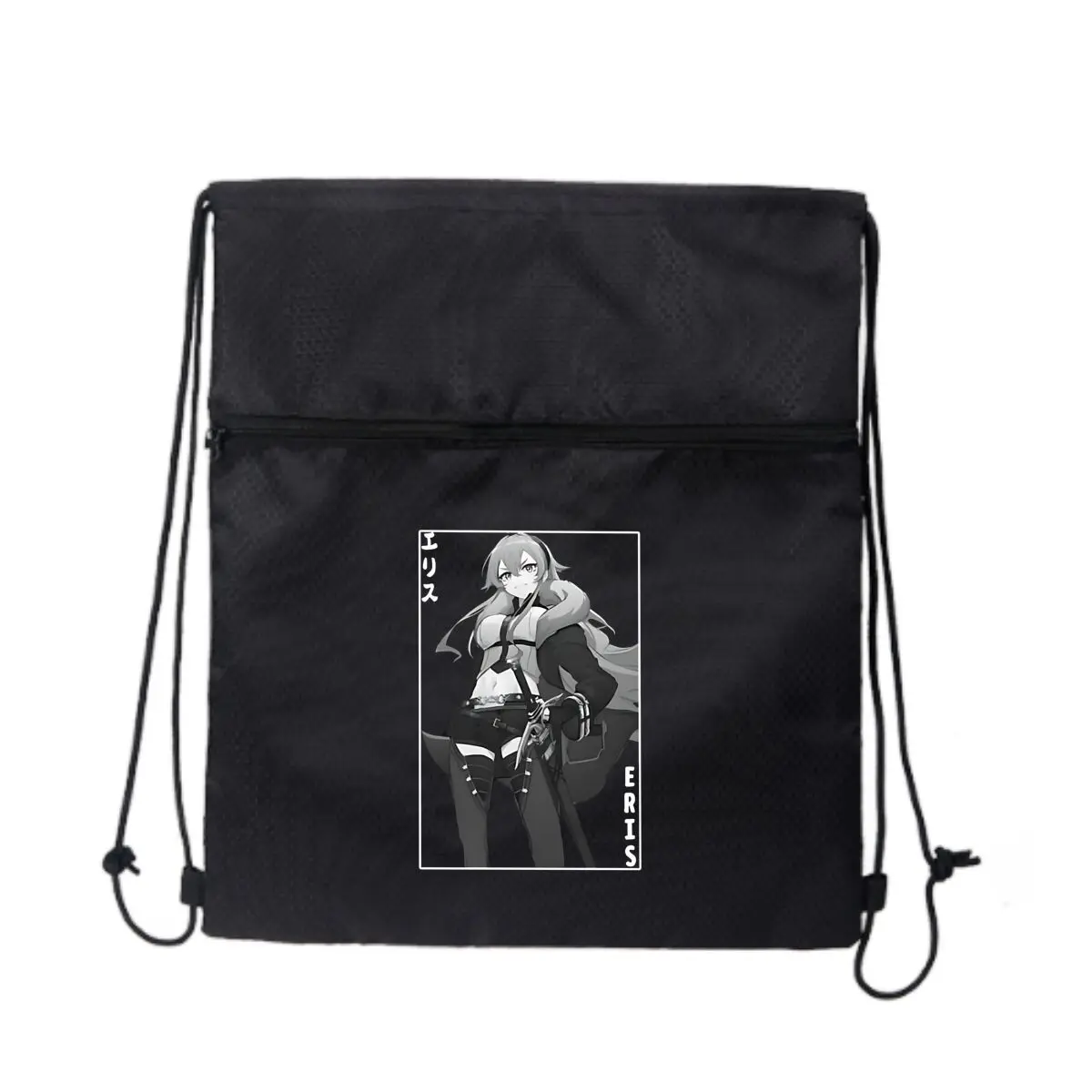 

Аниме Eris Gaming Manga Дизайн персонажей Черная велосипедная сумка на молнии на шнурке Компактная для велосипедных предметов первой необходимости