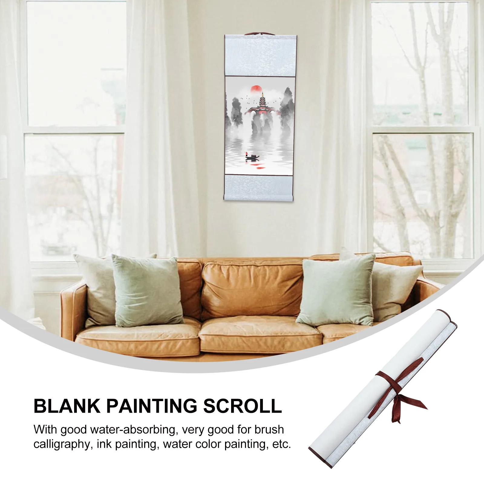 

Blank Scroll for Calligraphy Painting Xuan Paper Art Wall Hanging DIY Decor Functional Brush Ink Practice Paper