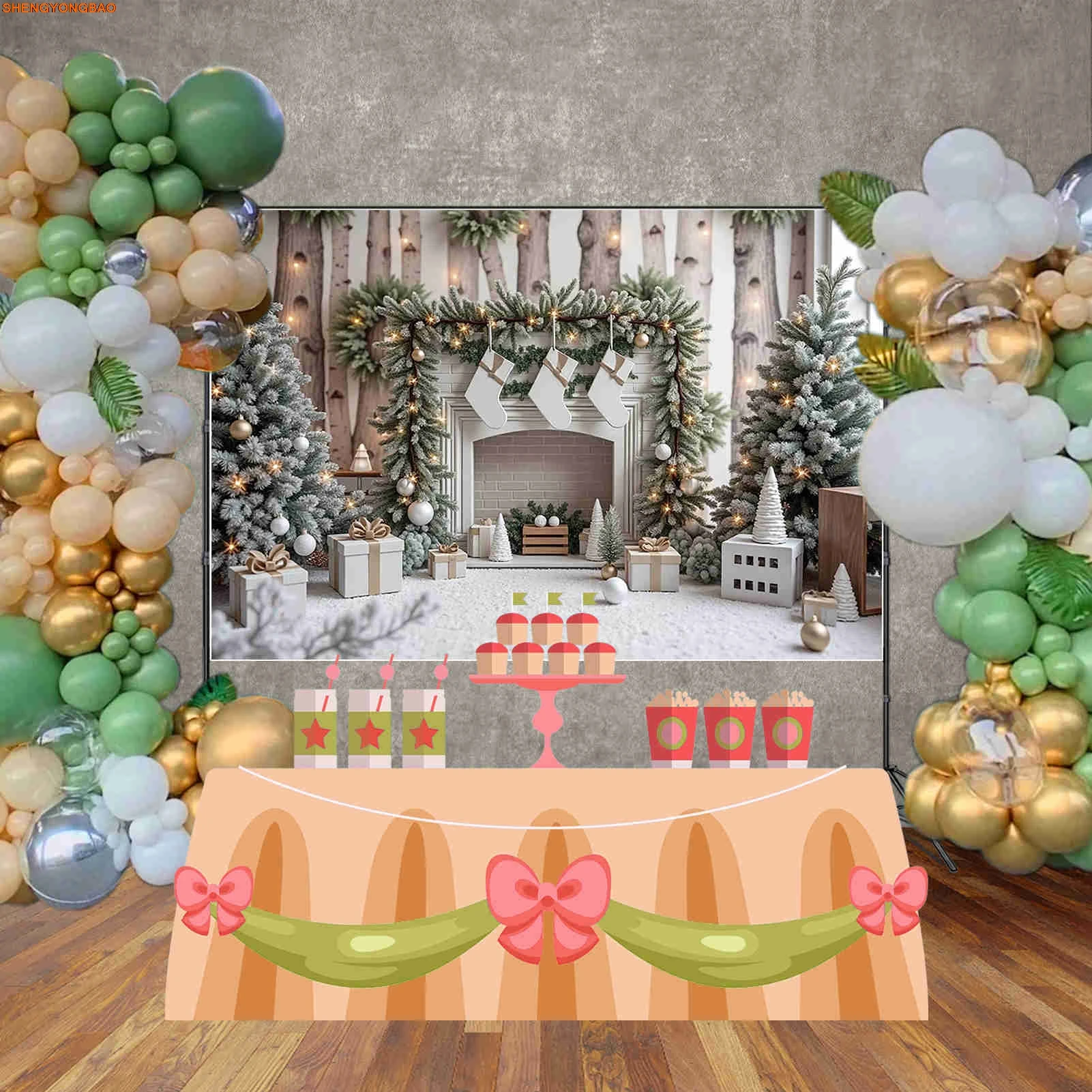 2025 Christmas Background Photography Home Decoration Xmas Tree Candles Photocall Backdrop Baby Photo Studio Accessories