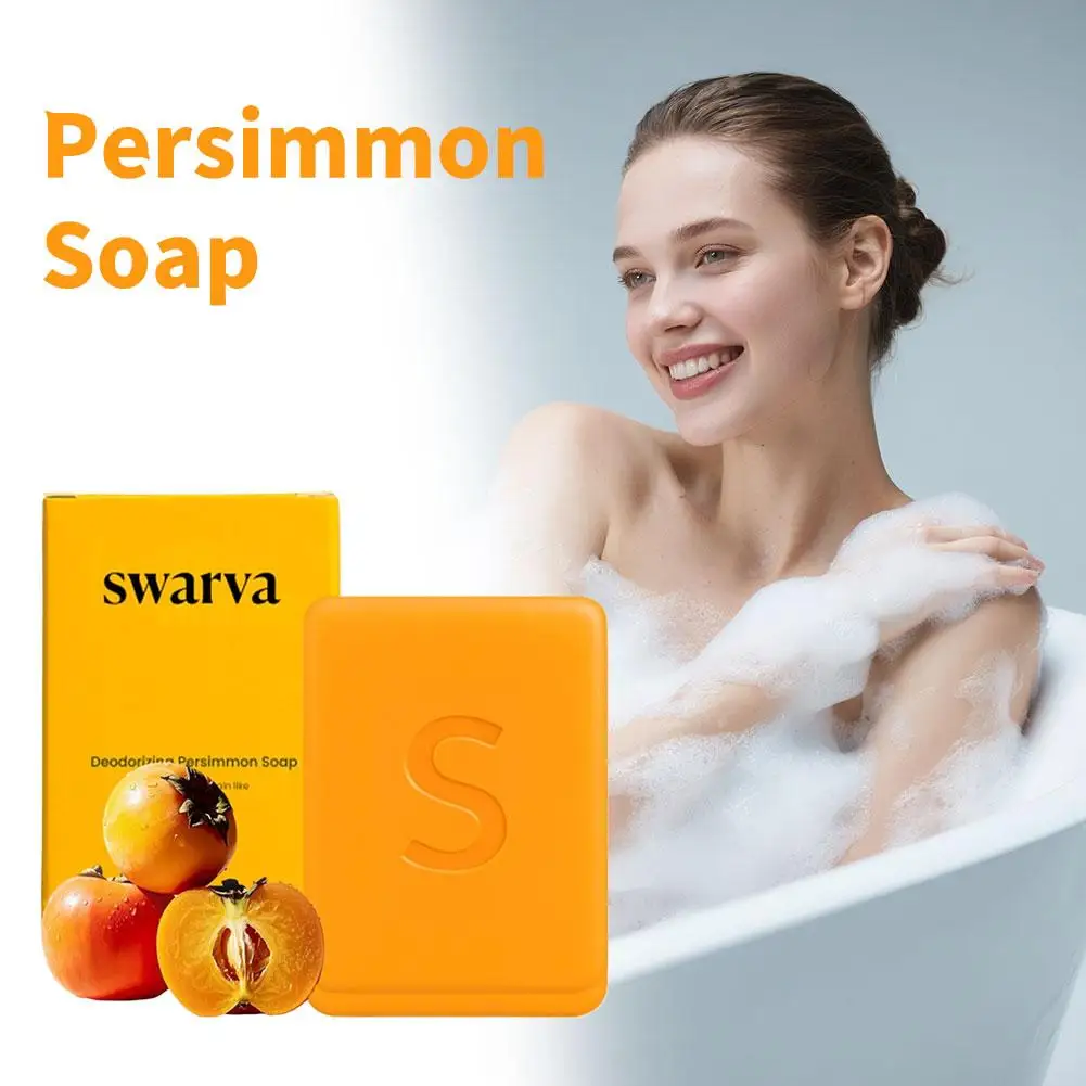 

Дезодорант-мыло Swarva Persimmon, натуральное мыло для очистки запаха ванны, отшелушивающее средство для удаления клещей, глубокое очищение, аромат для ухода за кожей