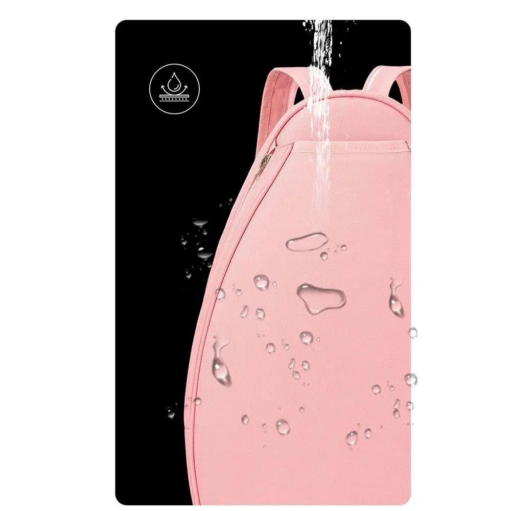 Large Capacity Tennis Backpack Waterproof Lightweight Pickleball Backpack Zipper Closure Solid Color Racquet Bag Travel