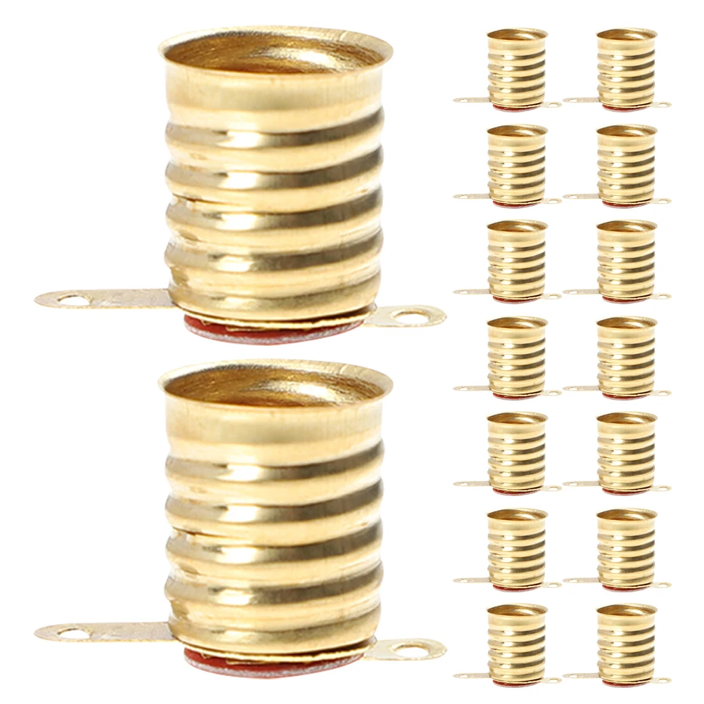

30 PCS All Copper Lamp Holder Bulb Tiny Light Bulbs Screw Base Led Bases Socket