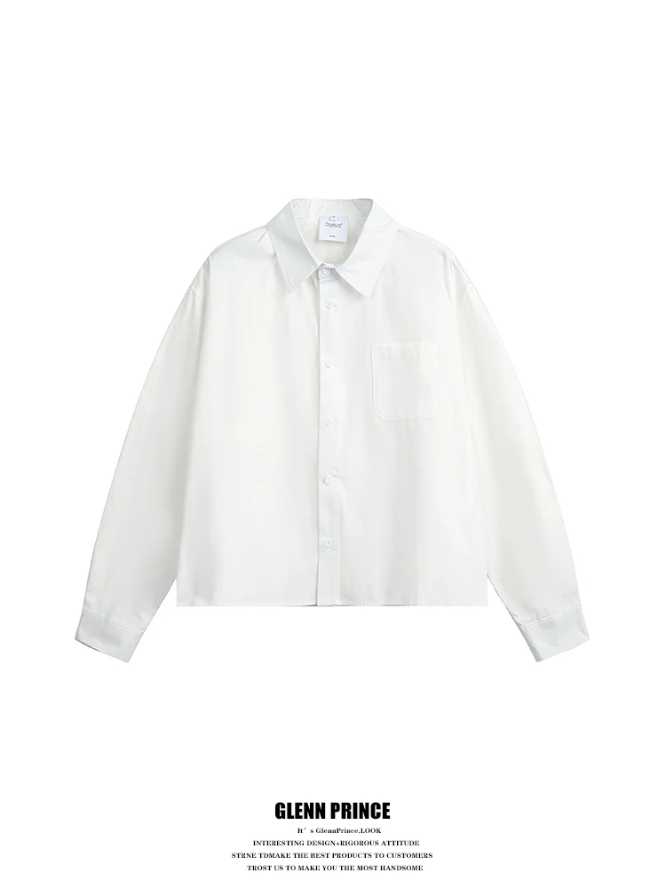 

Мужская футболка GPstudio в японском стиле, универсальная, цветная, длинная, свободного кроя, повседневная, белая, 100% хлопок