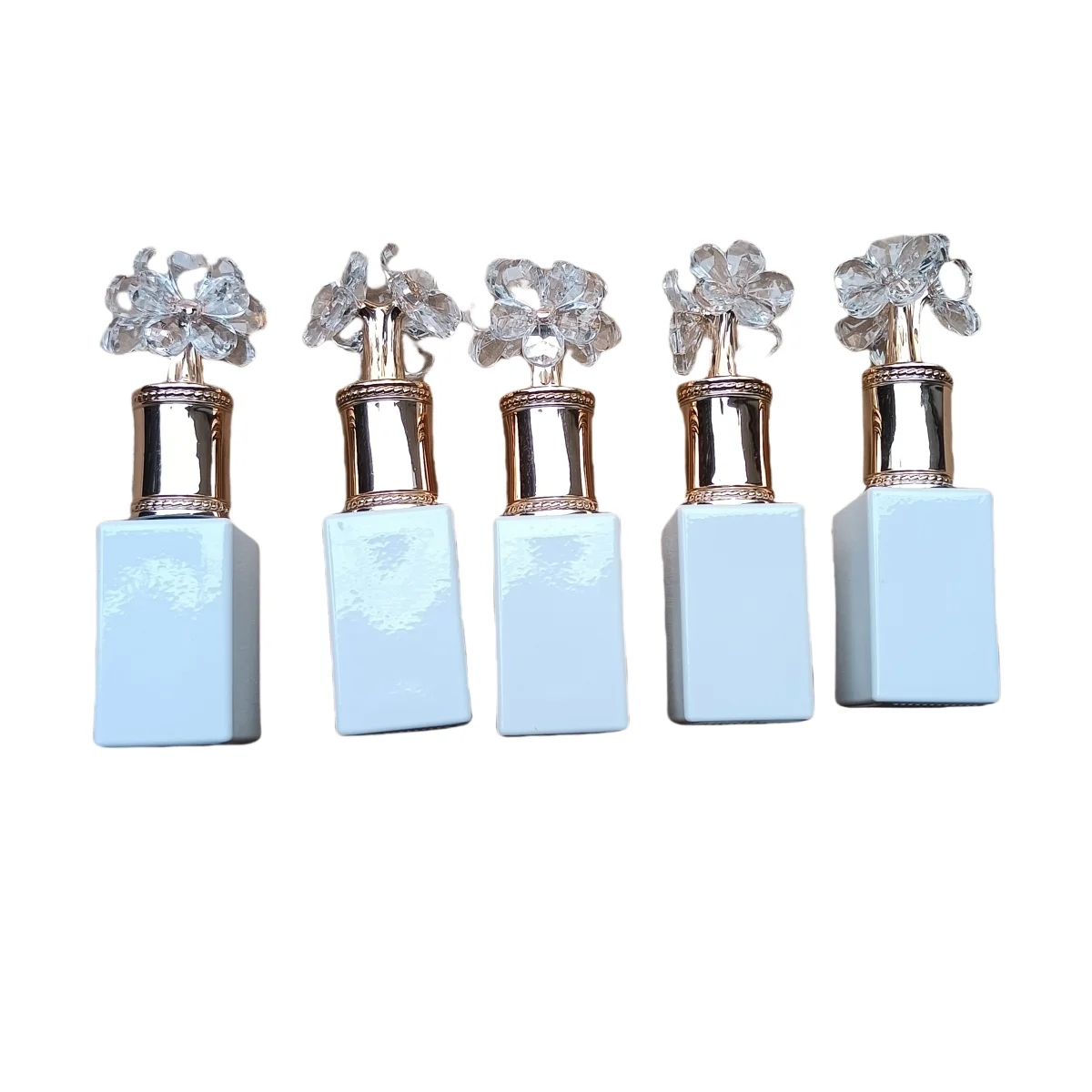 5 bottiglie da 15 ml Bottiglia vuota in vetro bianco con pennello per coperchio Per smalto gel per bellezza unghie