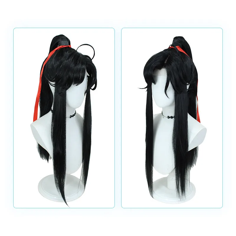 Wei Wuxian Mo Dao Zu Shi Cosplay Wig Black Ancient Style High Temperature Fiber Anime Halloween Party Christmas Carnival