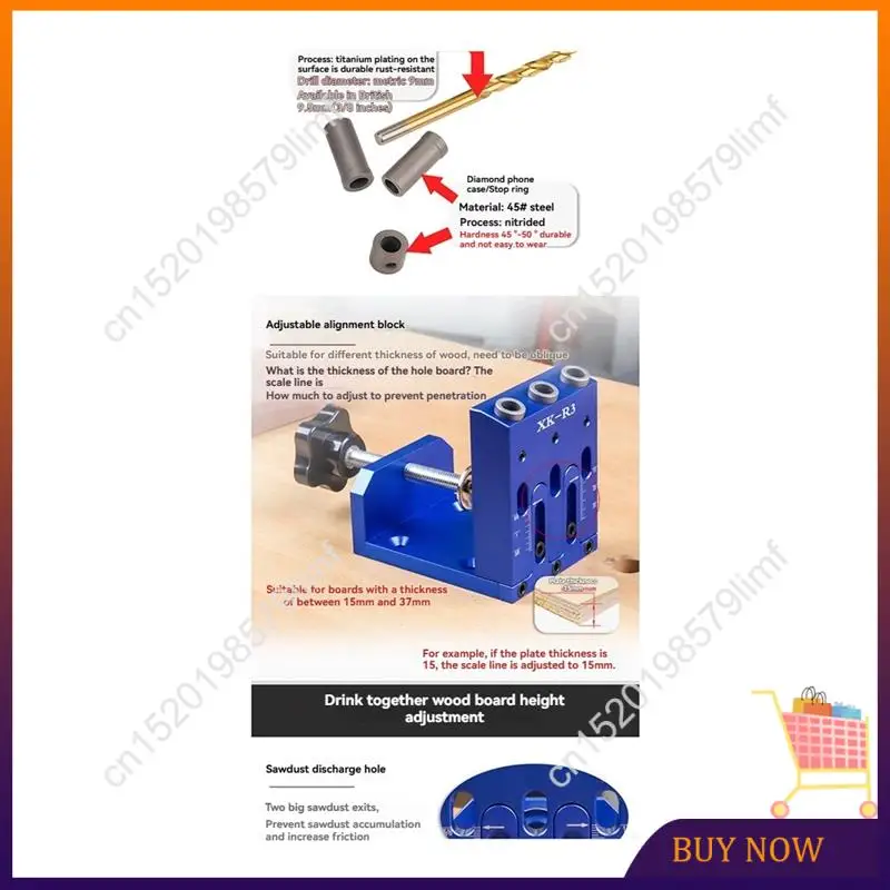 MSOR-Adjustable Pocket Hole Jig Diagonal Hole Woodworking Furniture Connecting Woodworking Tool Diagonal Hole Locator